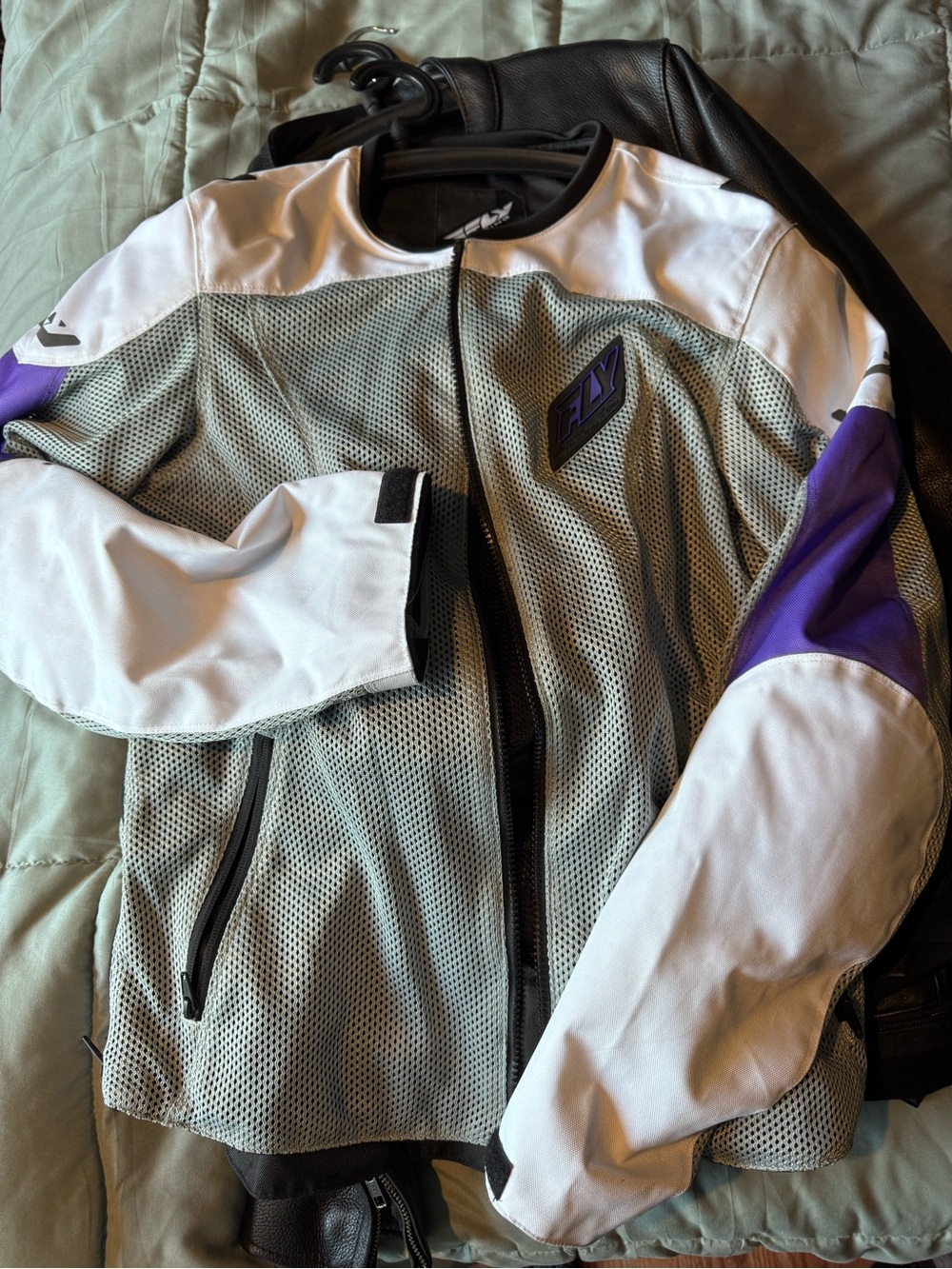 Women’s Fly Racing Grey & Purple Motorcycle Jacket - Performance Riding Gear - Picture 4 of 11
